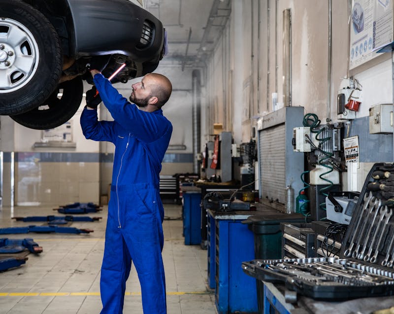an auto mechanic at work